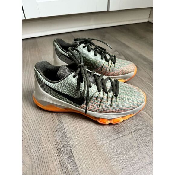 Nike KD 8 Easy Euro Light Grey Orange Lace-Up Basketball Shoes Youth Size 4.5 6W - Picture 2 of 12